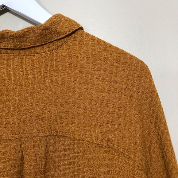 NEW Free People Tunic Blouson Wrap Oversized Button Up Top Gold Long Sleeve Sz S - Picture 13 of 16
